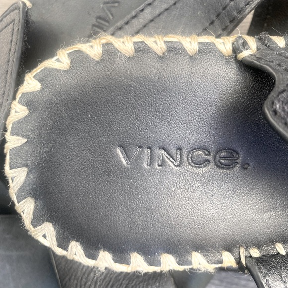 Vince Leather Espadrilles Size 9 Black - EUC- gorgeous and comfy - Picture 4 of 12